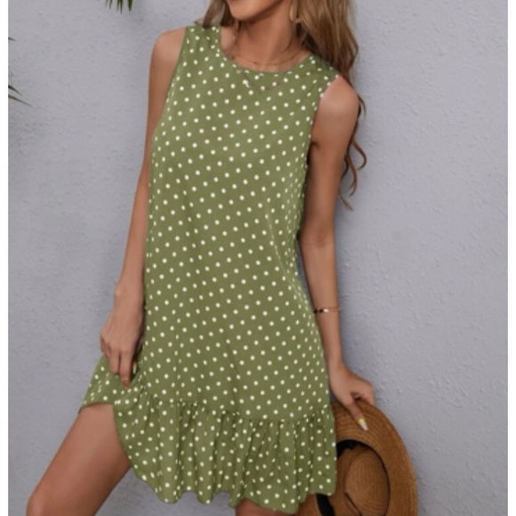 Boho polka dots ruffle hem dress - Picture 4 of 16